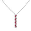 18kt White Gold .21ct Ruby .10ctw Diamond Bar Adjustable Necklace