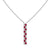 18kt White Gold .21ct Ruby .10ctw Diamond Bar Adjustable Necklace