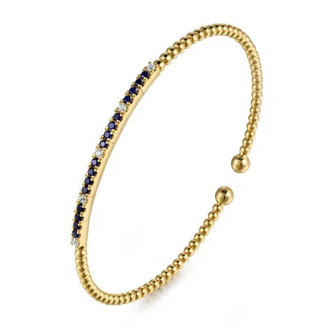 14K Yellow Gold Blue Sapphire Bujukan Bracelet.