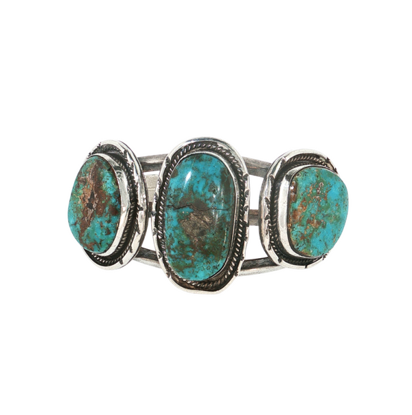 S/S CRACKED TURQ BANGLE