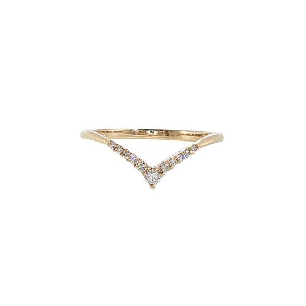 14kt Yellow Gold .12ctw G-H SI1/SI2 Pointed Band