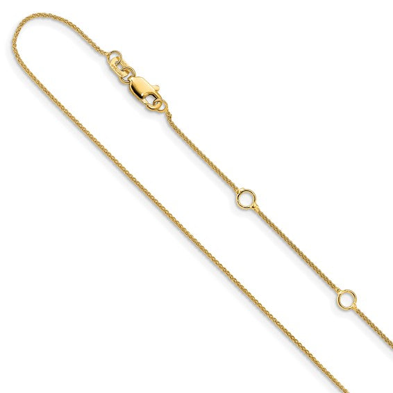 Leslie's 14K Yellow Gold Adjustable .8mm Baby Spiga Chain