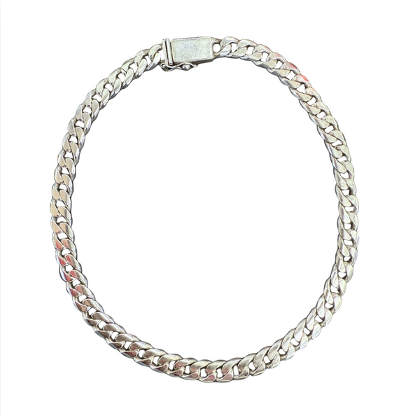 Estate Sterling Sliver Cuban Chain 19in 10mm