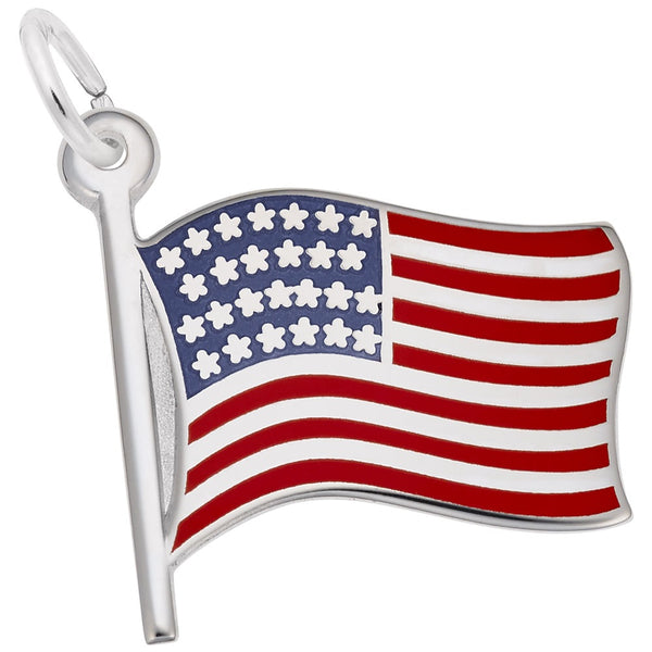STERLING ENAMEL AMERICAN FLAG