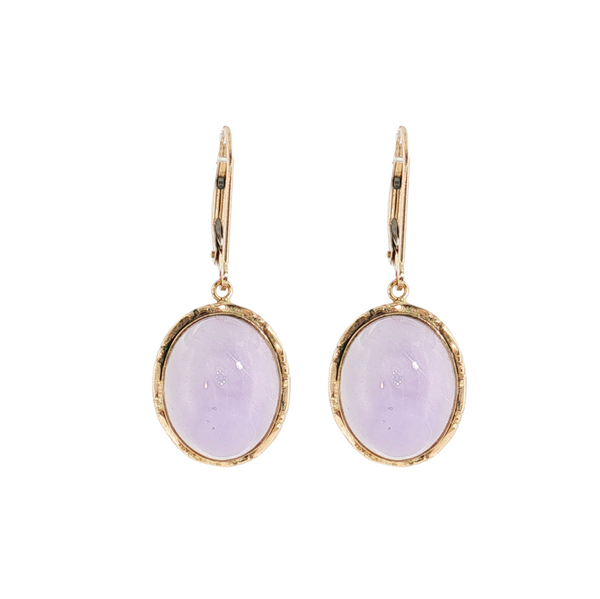 14KY LAVENDER JADEITE DANGLE EARRINGS