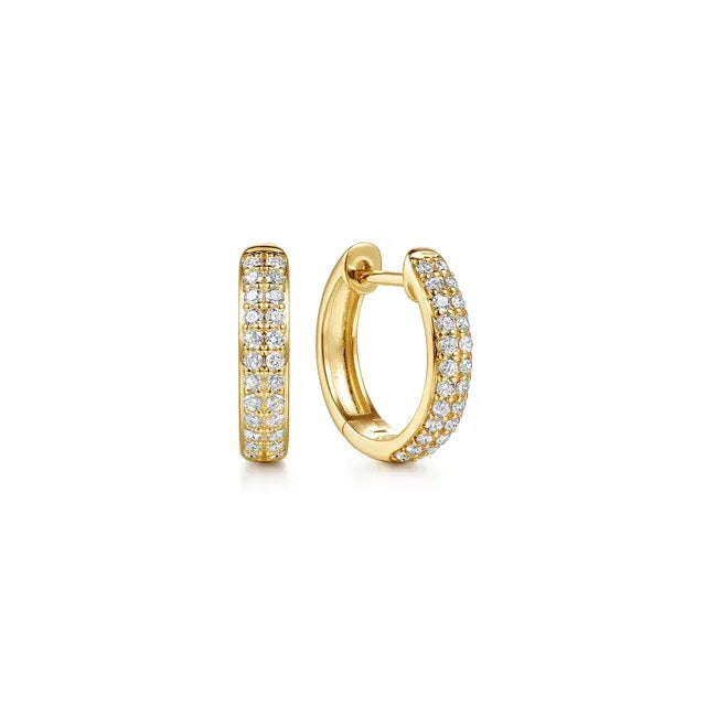 14K YG .29CTW G-H SI+ PAVE HUG