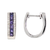 Sterling Silver Purple Sapphire with Diamond Hoops