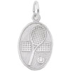 Sterling Silver Tennis Oval Disc Charm
