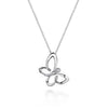 Sterling Sliver .04ctw White Sapphire Butterfly 18in S2298914