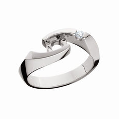 14K White Gold 6X4 Oval Diamond Semi-Mount Engagement Ring