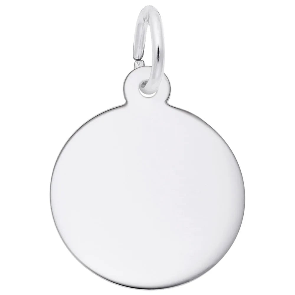 Sterling Silver Disc Charm.