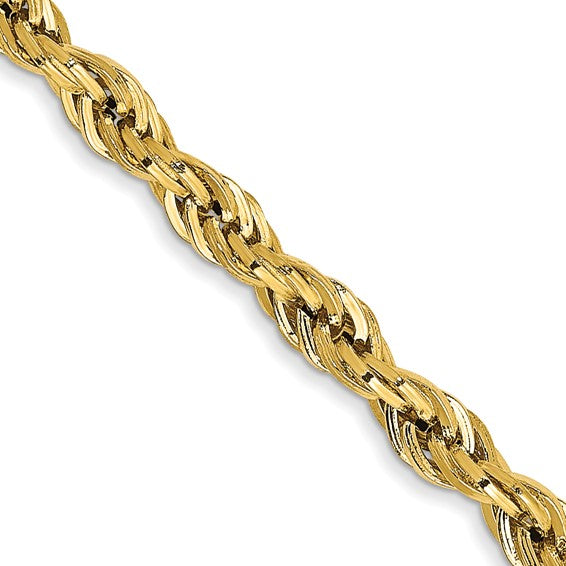 Estate 10kt Yellow Gold 18.5in Hollow Rope Chain 2.6mm.