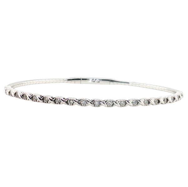 14kt White Gold .53ctw Diamond X Flex Bangle