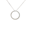 18KW DIA .58CTW CIRCLE PENDANT 14KW BOX CHAIN 18IN