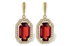 14K Yellow Gold 3.30CTW Garnet with Diamond Drop Earrings