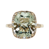 14kt Yellow Gold 4.40ct Prasiolite .22ctw Diamond Ring