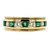 Estate 14kt Yellow Gold Emerald and Diamond Milgrain Band