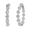 18K White Gold 3CTW Diamond Cluster In & Out Oval Hoops