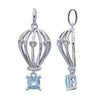 Sterling Silver Blue Topaz Hot Air Balloon Necklace.