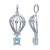 Sterling Silver Blue Topaz Hot Air Balloon Necklace