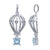 Sterling Silver Blue Topaz Hot Air Balloon Necklace.