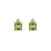 Estate 14kt Yellow Gold Peridot 1.5ctw and Diamond .06ctw Earrings