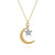 14K Two Tone Bujukan Moon & Star Necklace.
