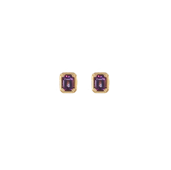 14K YG .41CTW EC AMETHYST STUDS