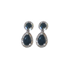Estate 10kt White Gold Sapphire Diamond 1/4ctw Dangle Earrings