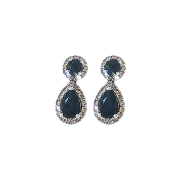 10KW SAP/DIA 1/4CTW DANGLE EARRINGS