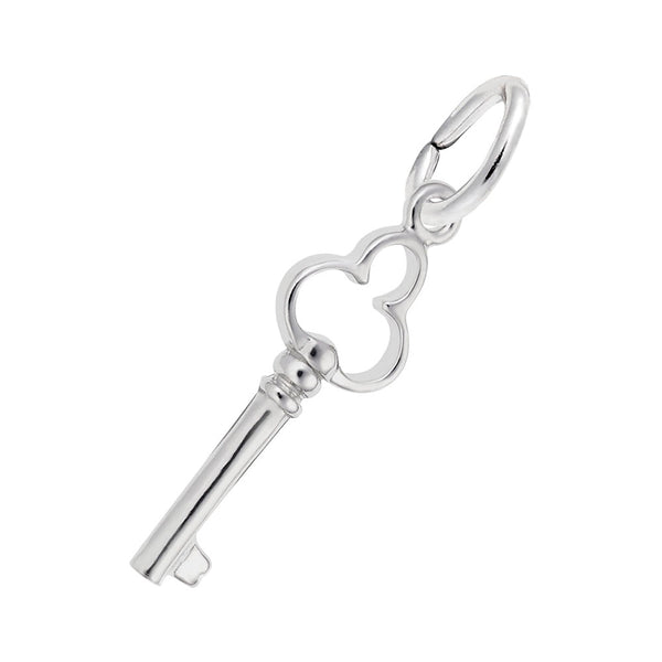 Sterling Silver Trefoil Key Charm.