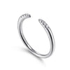 14K White Gold Open Shank Diamond Tipped Ring S2021763