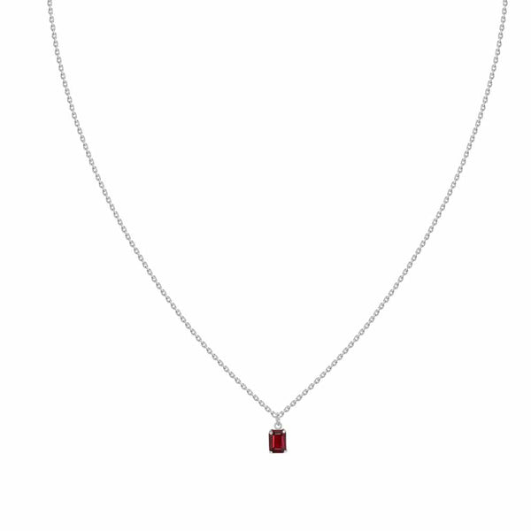 18kt White Gold .26ct Ruby Adjustable Necklace.