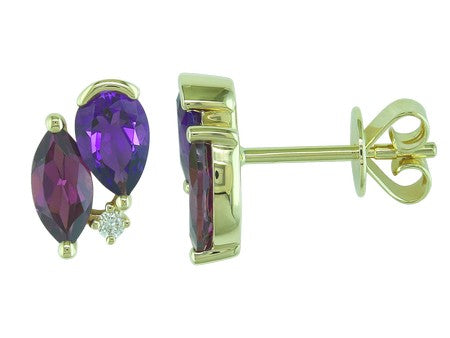 14K YG .90CTW RHOD GARNET .62C