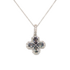 18K White Gold Alexandrite Flower Pendant with Chain