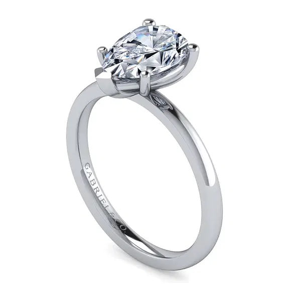 14K White Gold Paula Pear Shape Engagement Ring Semi-Mount S2086934