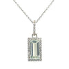 Sterling Silver Prasiolite Emerald Cut Necklace