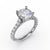 14K Contemporary Diamond Engagement Ring With Hidden Halo