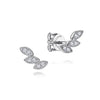 14K White Gold Leaf Shape Studs