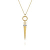 14K Yellow Gold Diamond Bullet Necklace