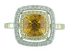 14K YG 1.27CT CUSHION CITRINE