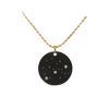 Zirconium Sagattarius Zodiac Lab Grown Diamond Disc Necklace with Gold Filled Chain