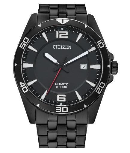 Citizen Quartz Black Watch with White Accents BI5055-51E