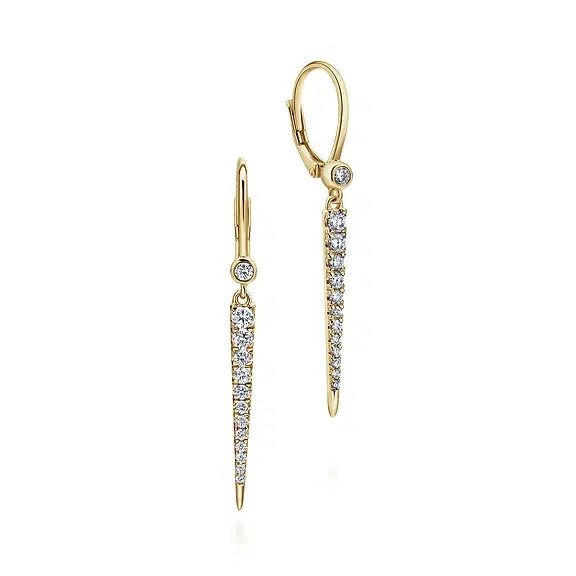 14K Gold Peek A Boo Spike Diamond Earrings.