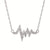 14K White Gold Diamond Heartbeat Bar Necklace