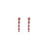 14kt Yellow Gold .25ctw Pink Sapphire .16ctw Diamond J hoops