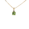 Estate 14kt Yellow Gold Peridot 2ct Diamond .03ctw Diamond Necklace 18in