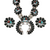 Estate Sterling Sliver Zuni Sunface Squash Blossom with Earrings