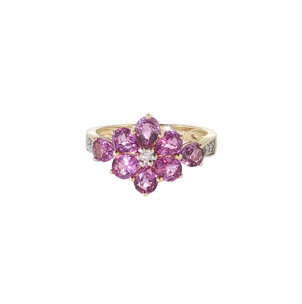 10KY GARNET CLUSTER RING