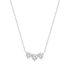 18K White Gold Three Stone Diamond Necklace